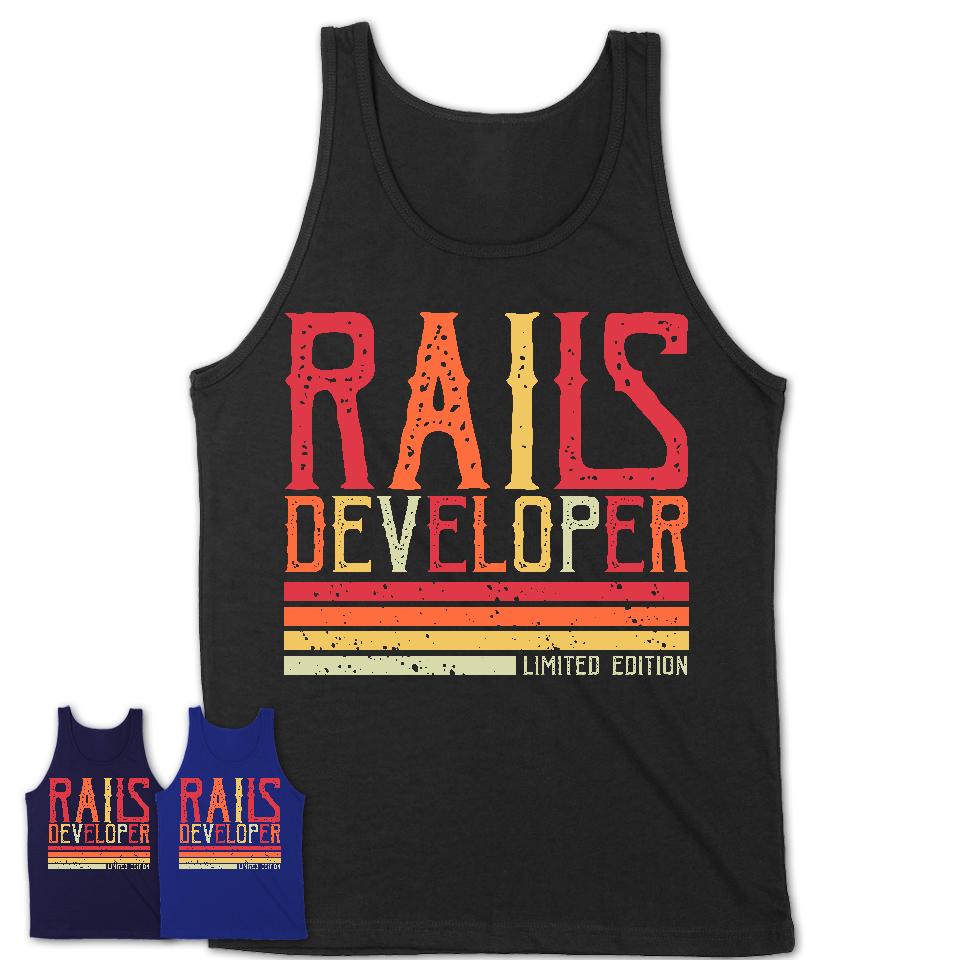 Vintage Rails Developer Limited Edition Job Shirt, Coworker Birthday Gift Idea
