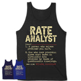 Vintage Rate Analyst Definition Shirt, Funny Coworker Gift Idea for Rate Analyst, New Job Gift