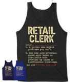 Vintage Retail Clerk Definition Shirt, Funny Coworker Gift Idea for Retail Clerk, New Job Gift