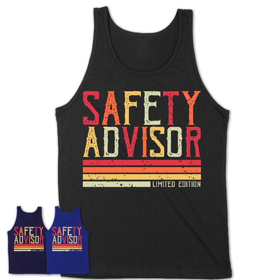 Vintage Safety Advisor Limited Edition Job Shirt, Coworker Birthday Gift Idea