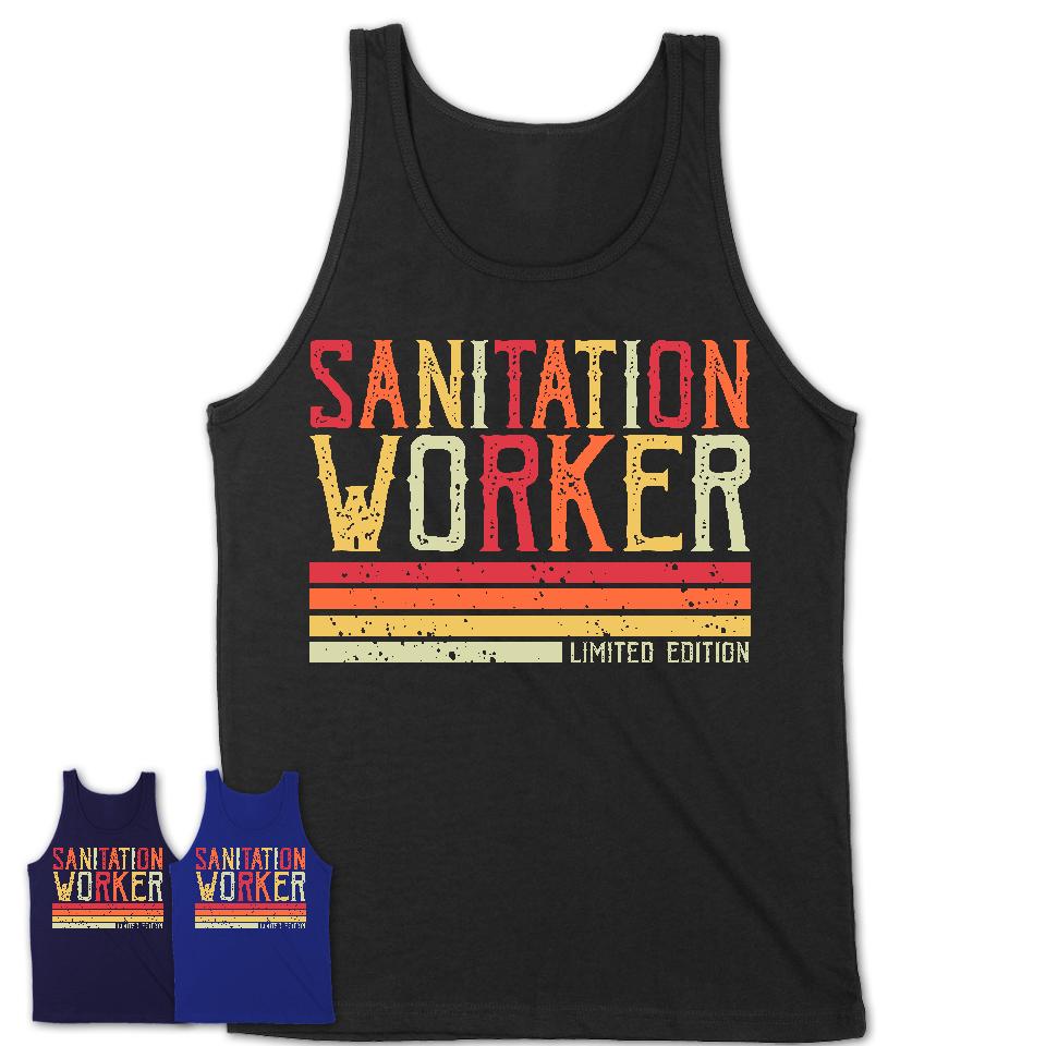 Vintage Sanitation Worker Limited Edition Job Shirt, Coworker Birthday Gift Idea