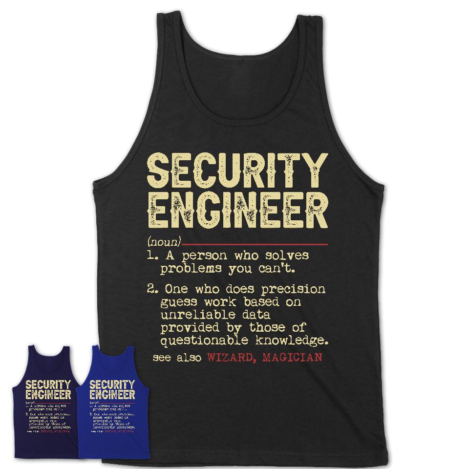 Vintage Security Engineer Definition Shirt, Funny Coworker Gift Idea for Security Engineer, New Job Gift