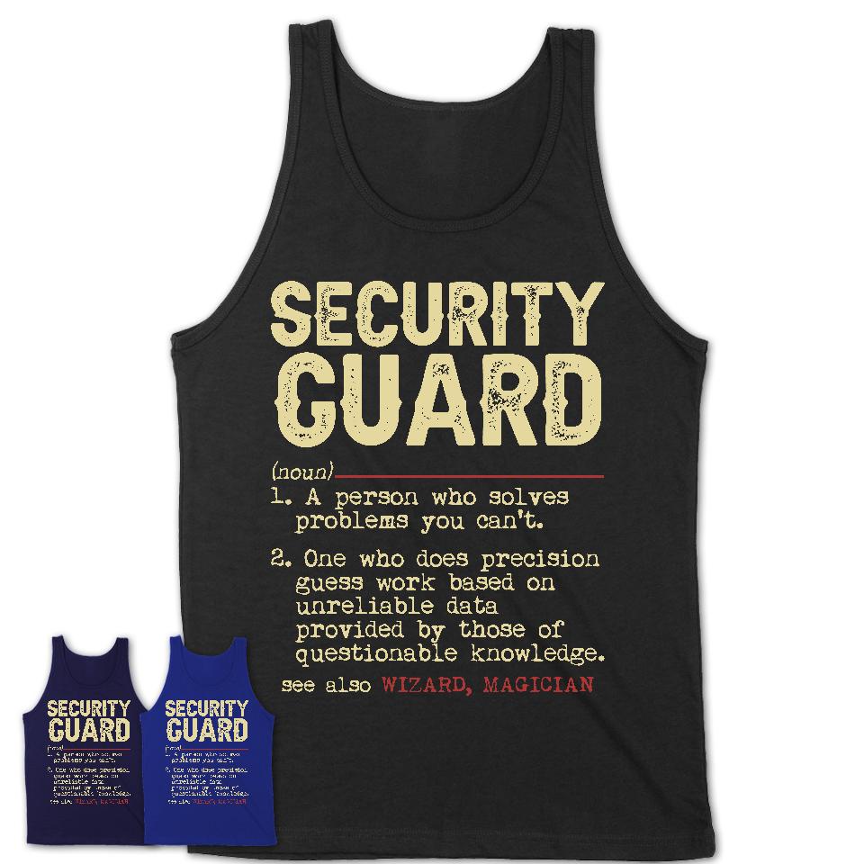 Vintage Security Guard Definition Shirt, Funny Coworker Gift Idea for Security Guard, New Job Gift