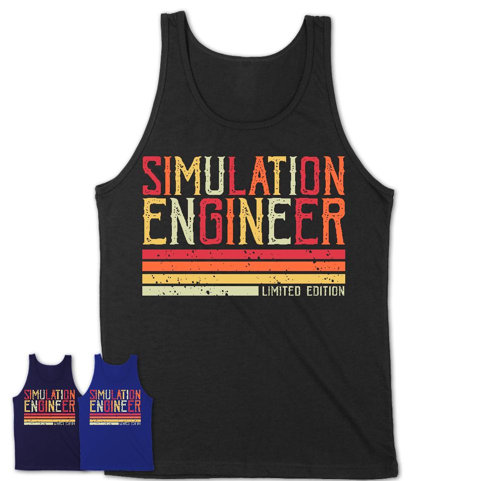 Vintage Simulation Engineer Limited Edition Job Shirt, Coworker Birthday Gift Idea