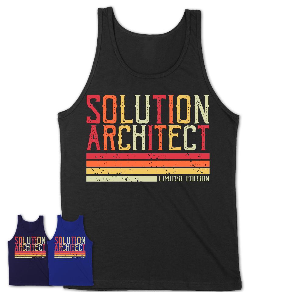 Vintage Solution Architect Limited Edition Job Shirt, Coworker Birthday Gift Idea