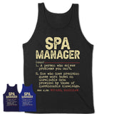 Vintage Spa Manager Definition Shirt, Funny Coworker Gift Idea for Spa Manager, New Job Gift