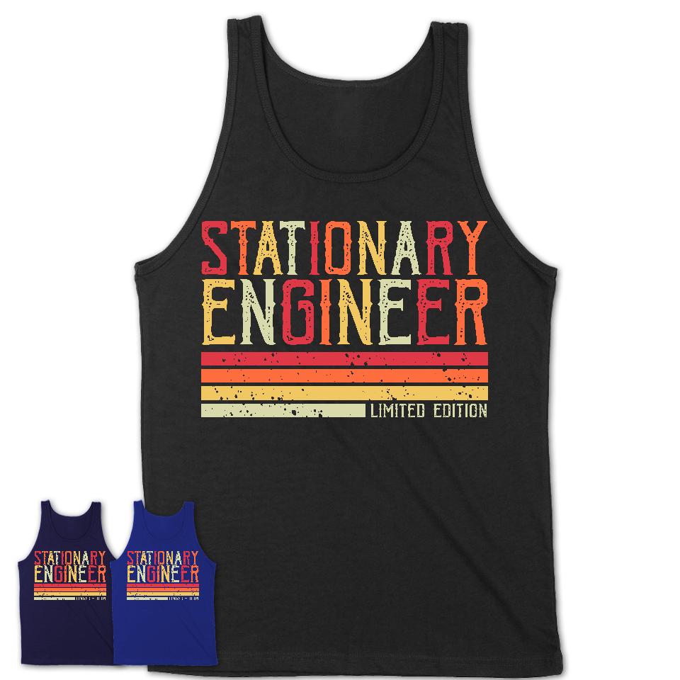 Vintage Stationary Engineer Limited Edition Job Shirt, Coworker Birthday Gift Idea