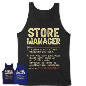 Vintage Store Manager Definition Shirt, Funny Coworker Gift Idea for Store Manager, New Job Gift