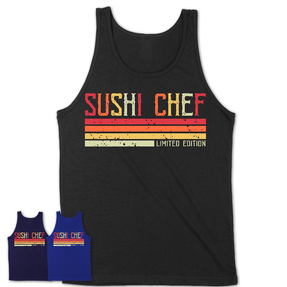 Vintage Sushi Chef Limited Edition Job Shirt, Coworker Birthday Gift Idea
