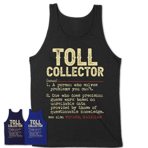 Vintage Toll Collector Definition Shirt, Funny Coworker Gift Idea for Toll Collector, New Job Gift