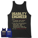 Vintage Usability Engineer Definition Shirt, Funny Coworker Gift Idea for Usability Engineer, New Job Gift