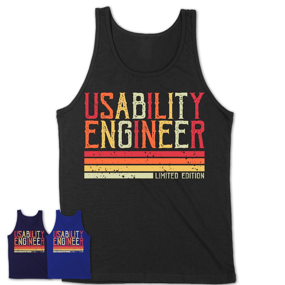 Vintage Usability Engineer Limited Edition Job Shirt, Coworker Birthday Gift Idea