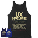Vintage Ux Developer Definition Shirt, Funny Coworker Gift Idea for Ux Developer, New Job Gift