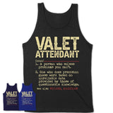 Vintage Valet Attendant Definition Shirt, Funny Coworker Gift Idea for Valet Attendant, New Job Gift
