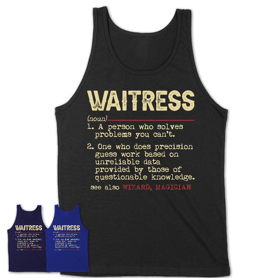 Vintage Waitress Definition Shirt, Funny Coworker Gift Idea for Waitress, New Job Gift