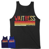 Vintage Waitress Limited Edition Job Shirt, Coworker Birthday Gift Idea