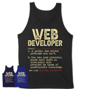 Vintage Web Developer Definition Shirt, Funny Coworker Gift Idea for Web Developer, New Job Gift