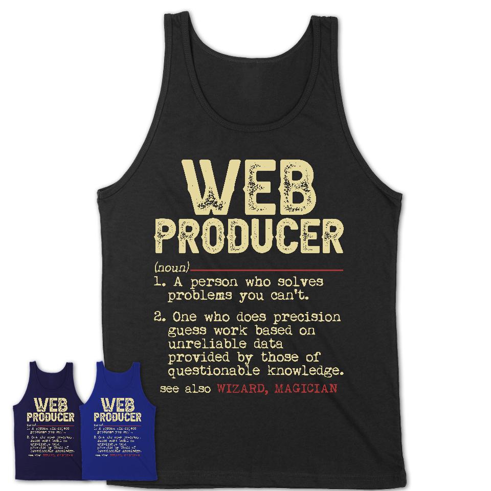 Vintage Web Producer Definition Shirt, Funny Coworker Gift Idea for Web Producer, New Job Gift