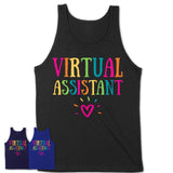 Virtual Assistant Rainbow Lettering Heart Shirt, Employee Appreciation Gifts