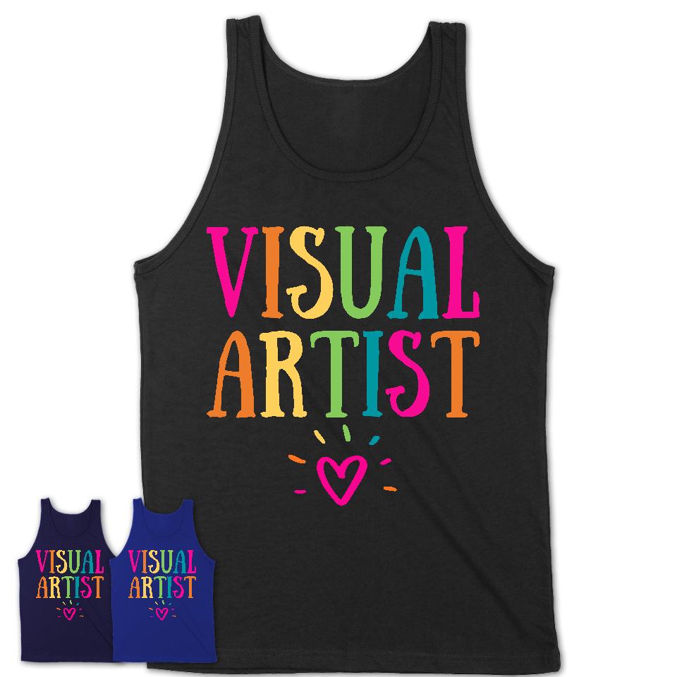 Visual Artist Rainbow Lettering Heart Shirt, Employee Appreciation Gifts