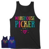 Warehouse Picker Rainbow Lettering Heart Shirt, Employee Appreciation Gifts