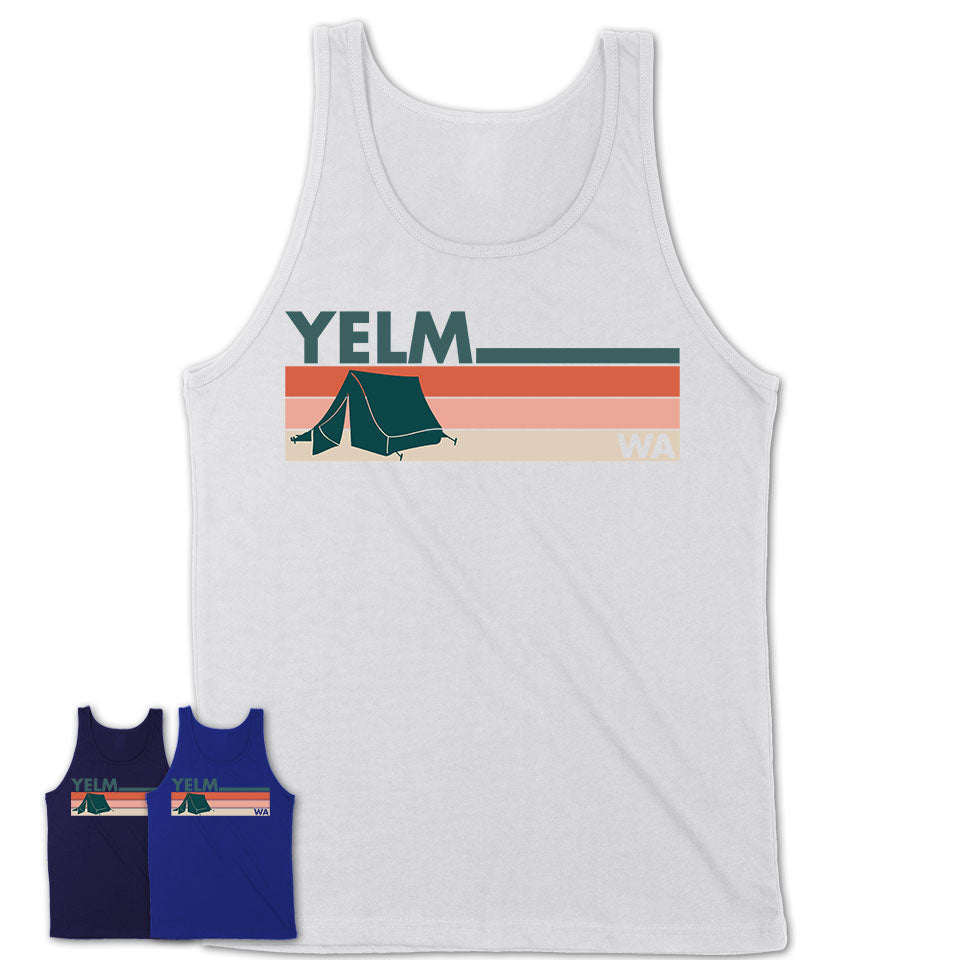 Washington Yelm Camping Shirt for Family Teammates Vintage Retro Colors