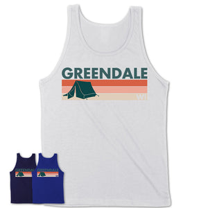 Wisconsin Greendale Camping Shirt for Family Teammates Vintage Retro Colors