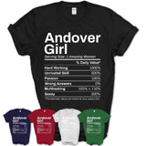 Andover Girl Minnesota Nutrition Facts Proud Vintage Sport Born Living City Home Roots USA Gift Women T-Shirt