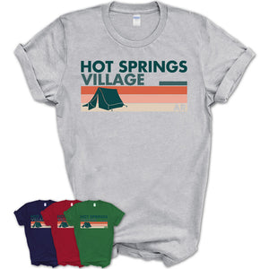 Arkansas Hot Springs Village Camping Shirt for Family Teammates Vintage Retro Colors