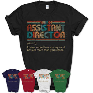 Assistant Director Definition Vintage Retro Colors Shirt, Coworker Birthday Gift TShirt