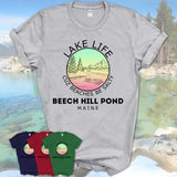 Beech Hill Pond Maine Lake Life Cuz Beaches Be Salty Fishing Camping Team Shirt