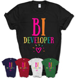 Bi Developer Rainbow Lettering Heart Shirt, Employee Appreciation Gifts