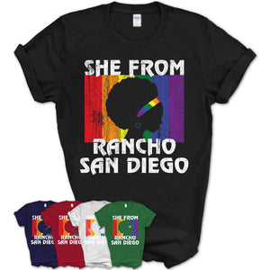 Black Girl She From Rancho San Diego California Shirt LGBT Pride Gift