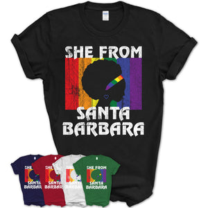 Black Girl She From Santa Barbara California Shirt LGBT Pride Gift