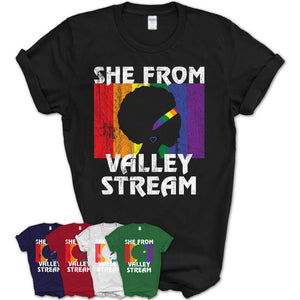 Black Girl She From Valley Stream New York Shirt LGBT Pride Gift