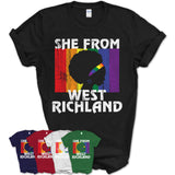 Black Girl She From West Richland Washington Shirt LGBT Pride Gift