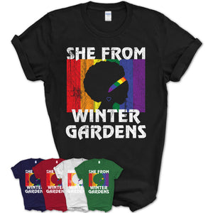 Black Girl She From Winter Gardens California Shirt LGBT Pride Gift