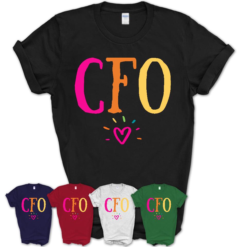 CFO Rainbow Lettering Heart Shirt, Employee Appreciation Gifts