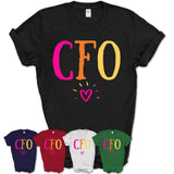 CFO Rainbow Lettering Heart Shirt, Employee Appreciation Gifts