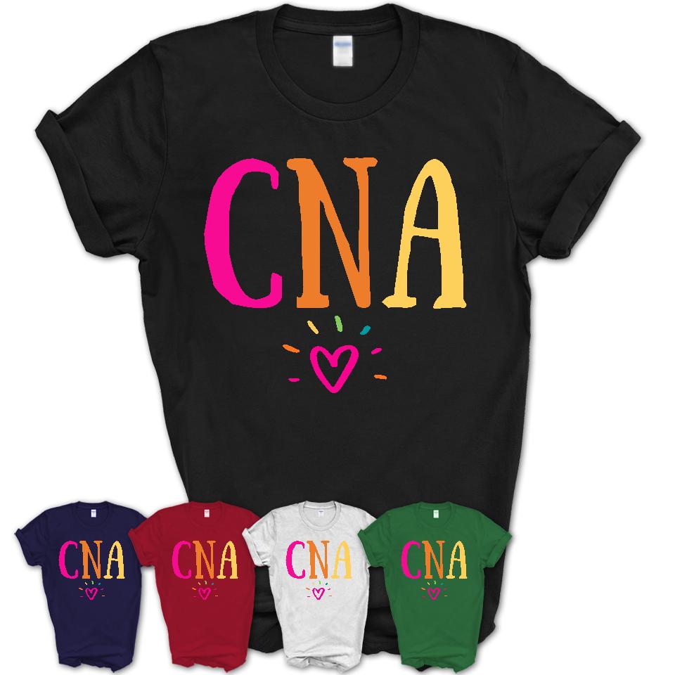 CNA Rainbow Lettering Heart Shirt, Employee Appreciation Gifts