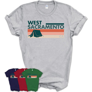 California West Sacramento Camping Shirt for Family Teammates Vintage Retro Colors