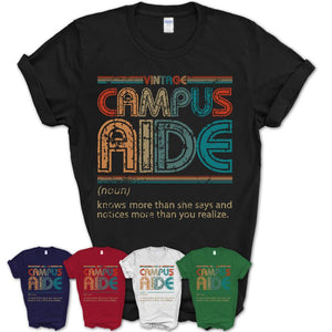 Campus Aide Definition Vintage Retro Colors Shirt, Coworker Birthday Gift TShirt