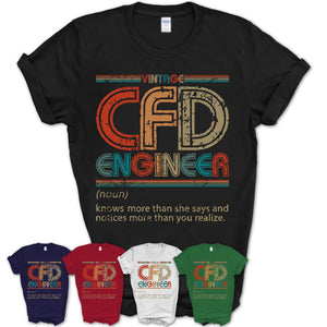 Cfd Engineer Definition Vintage Retro Colors Shirt, Coworker Birthday Gift TShirt