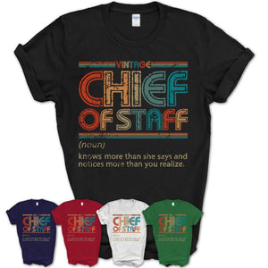 Chief Of Staff Definition Vintage Retro Colors Shirt, Coworker Birthday Gift TShirt