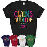Claims Auditor Rainbow Lettering Heart Shirt, Employee Appreciation Gifts