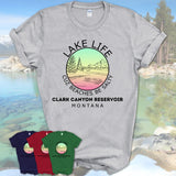 Clark Canyon Reservoir Montana Lake Life Cuz Beaches Be Salty Fishing Camping Team Shirt