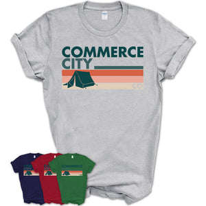 Colorado Commerce City Camping Shirt for Family Teammates Vintage Retro Colors