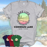 Conesus Lake New York Lake Life Cuz Beaches Be Salty Fishing Camping Team Shirt