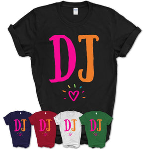 DJ Rainbow Lettering Heart Shirt, Employee Appreciation Gifts