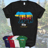 Ely Nevada Funny Mountain Hiking Camping Adventure Bear Pattern Vintage Gift Shirt